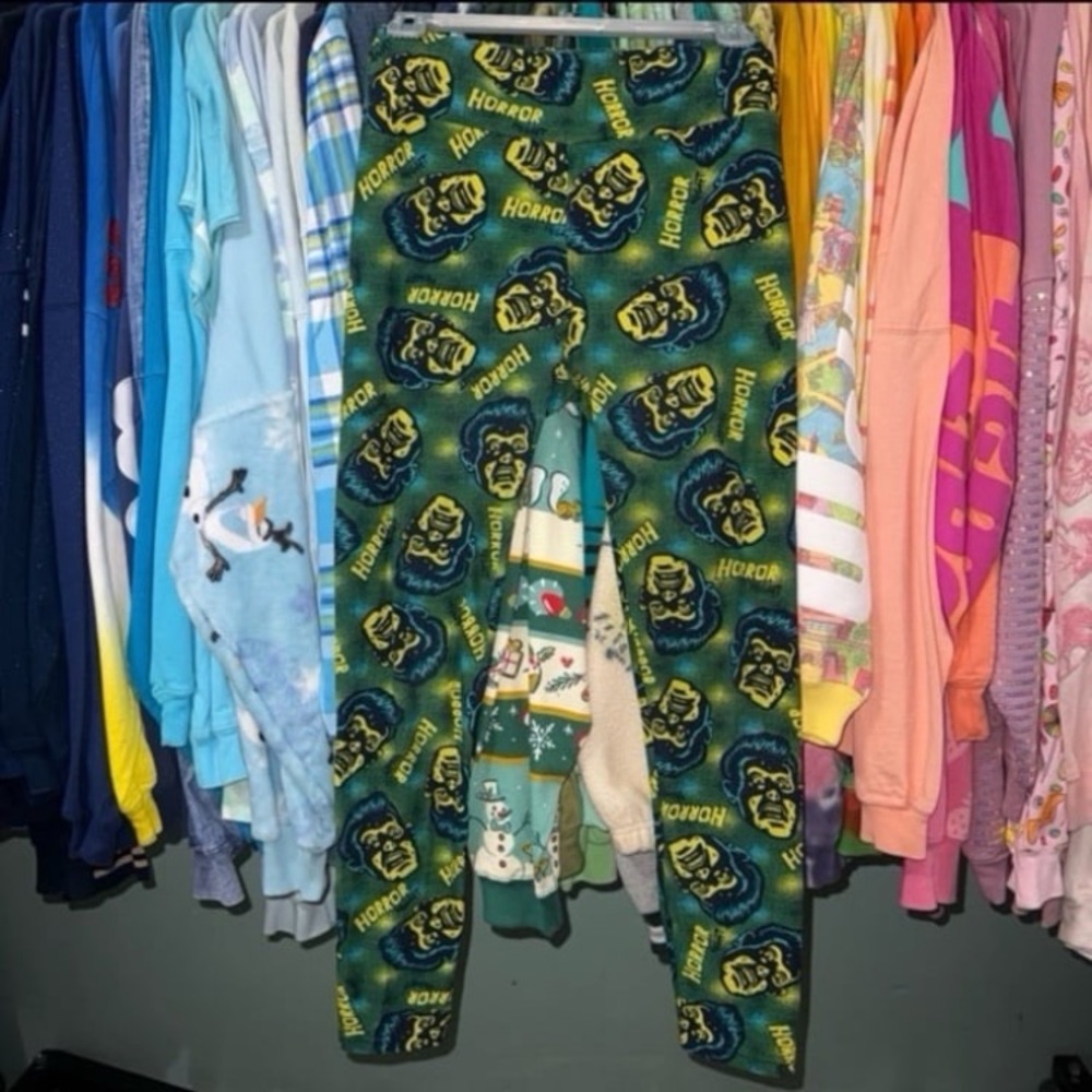 Lularoe Leggings universal Monster Horror Movie Night Wolfman Green blue OS HTF